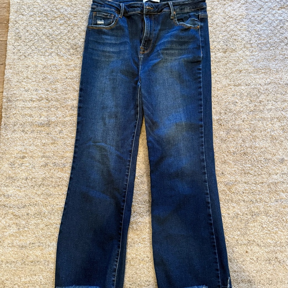 Risen High Rise Cropped Straight Leg Women's Jeans